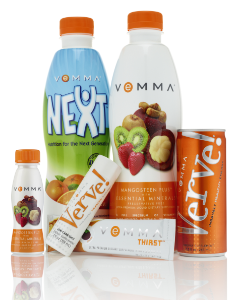 The Vemma Product lines Verve, Next, Vemma, Thirst