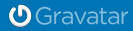 Snapshot of the Gravatar Logo framed in white blue background with grey blue text